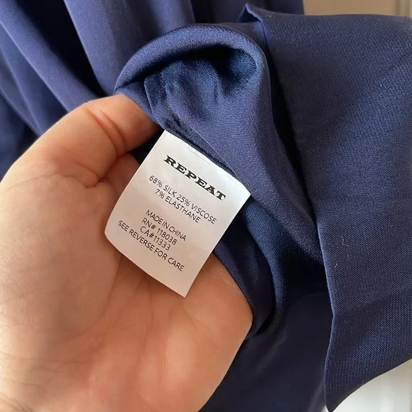Repeat Cashmere Silk Shift Dress Navy 40 M - Picture 4 of 6